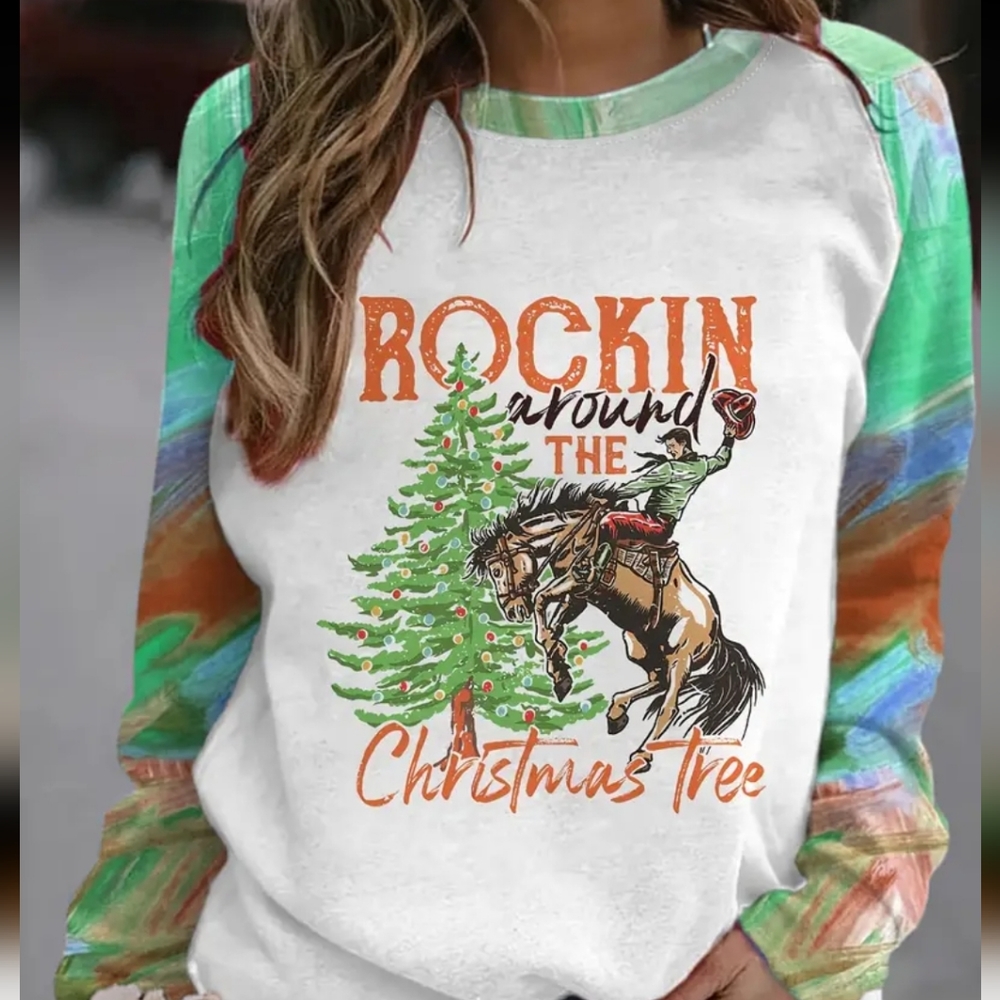 Rockin around the Christmas Tree women's plus size Christmas top